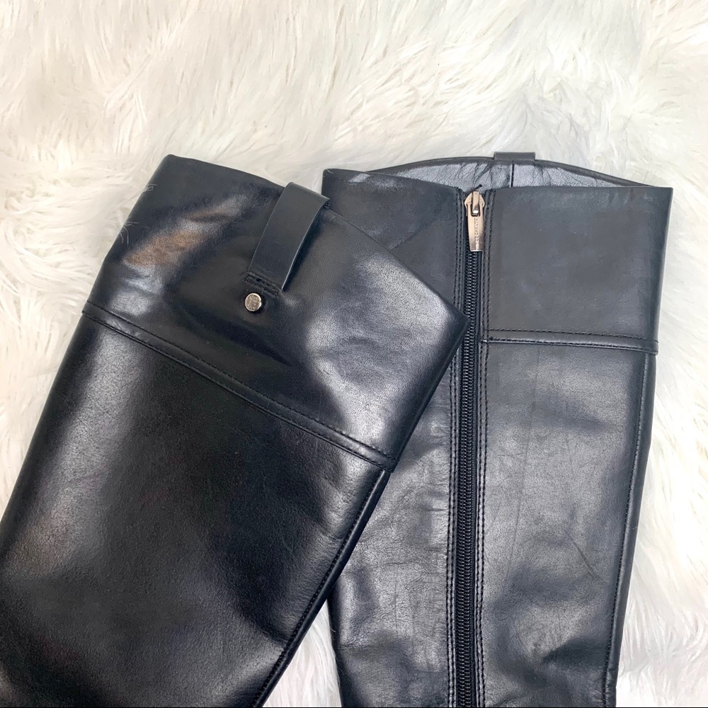 Vince Camuto Pazell Black Leather Tall Boots - Picture 4 of 8